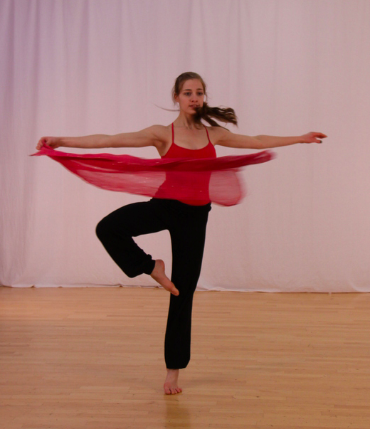 Pirouette with a scarf