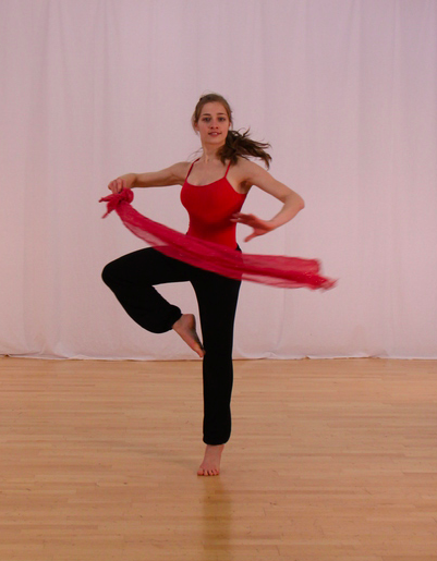 Pirouette with a scarf