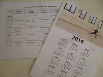 Dance's Start Up - January programme